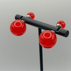 Vibrant Red Double Sided Post Earrings